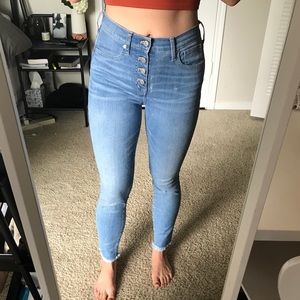 Light wash madewell button-fly jeans